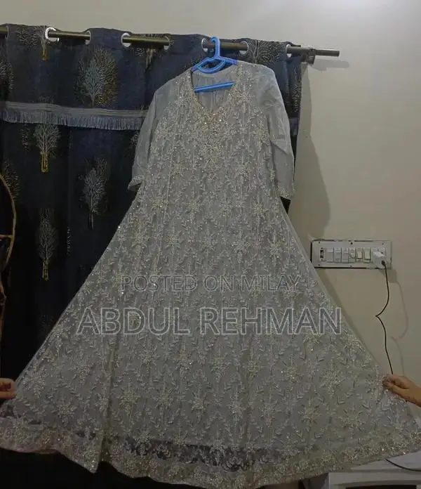 Elegant Walima Maxi Dress with Cancan and Trouser Set