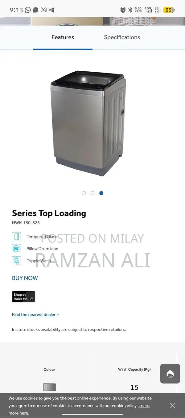 Haier 15kg Washing and Dryer Machine