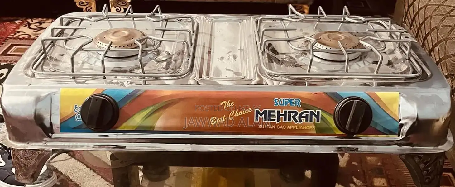 Mehran Double Steel Gas Stove - Silver Premium Quality