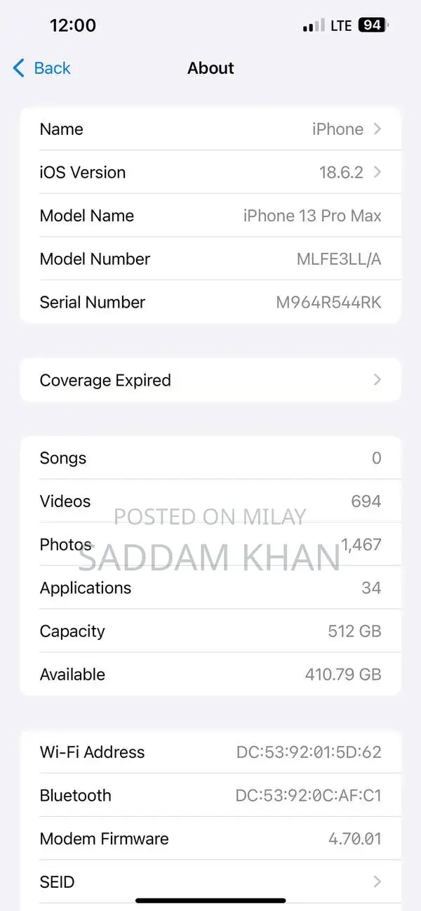 Apple iPhone 13 Pro Max 512GB PTA Approved Flagship Smartphone