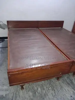 Photo - Two Solid Sheesham Wood Single Beds - Traditional Wooden Bed Set