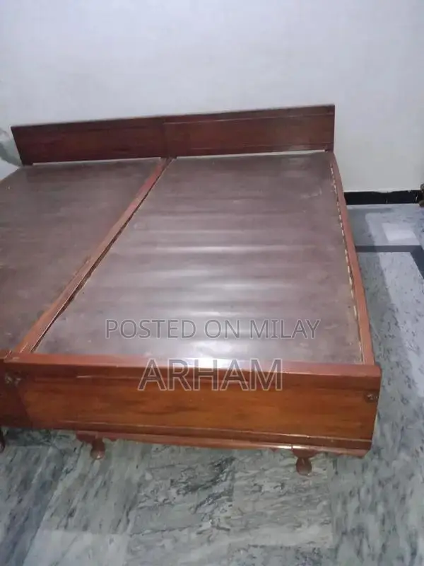 Two Solid Sheesham Wood Single Beds - Traditional Wooden Bed Set