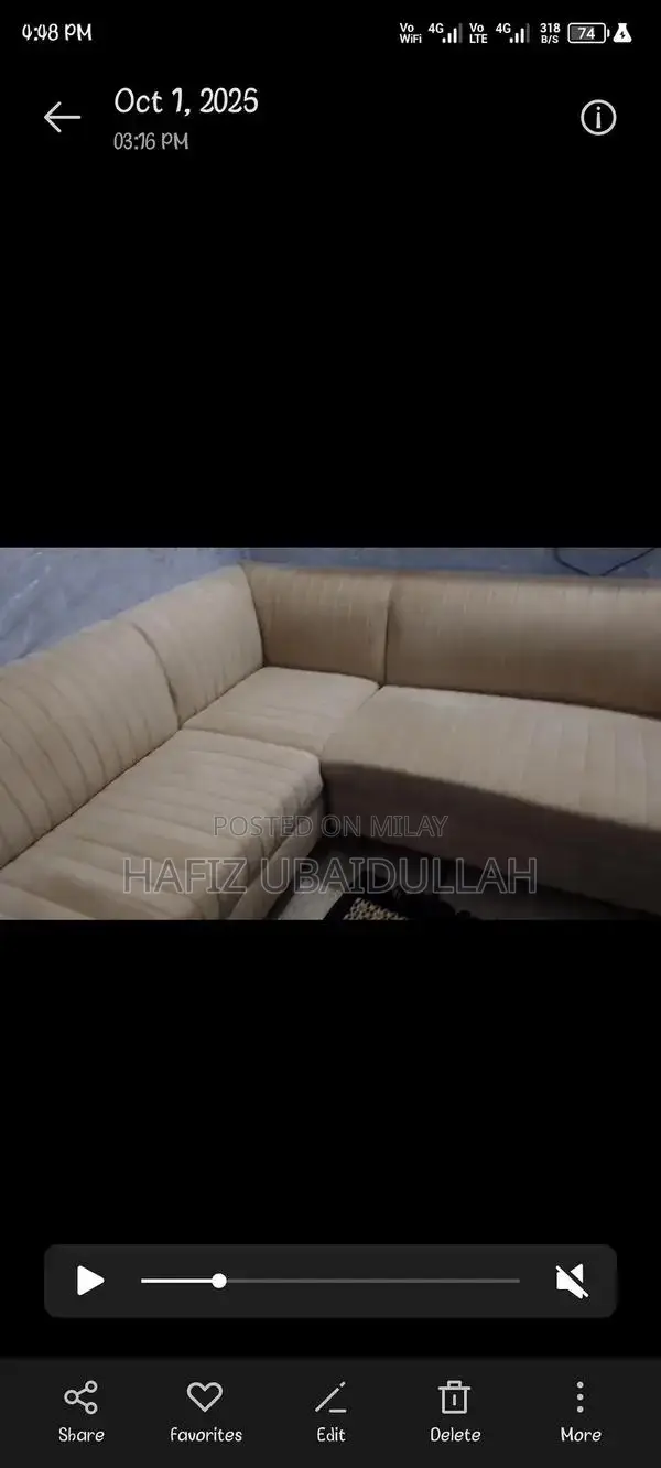 L-Shaped 7-Seater Living Room Sofa Set