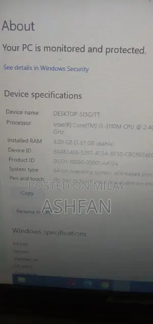 Laptop with 8GB RAM and 320GB Storage