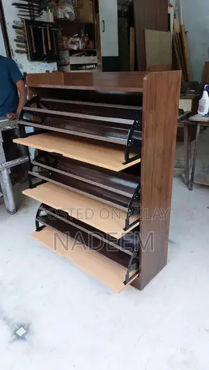 Photo - Modern MDF Shoe Rack with Lamination - 36x48x12 Inches