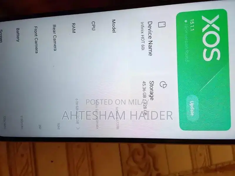 Hot 60i Smartphone with Large Battery and Generous Storage