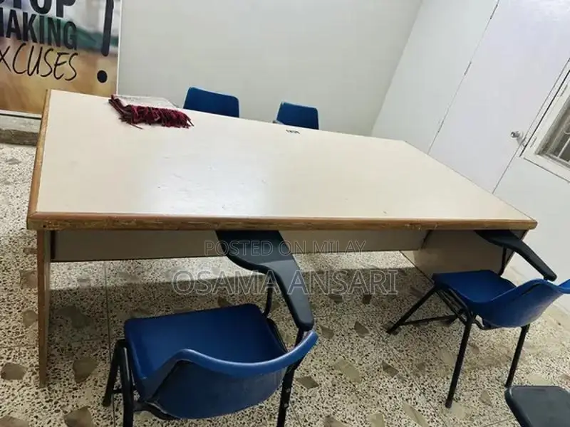 Large Wooden Office Conference Table - 8x4 Ft Workspace Solution