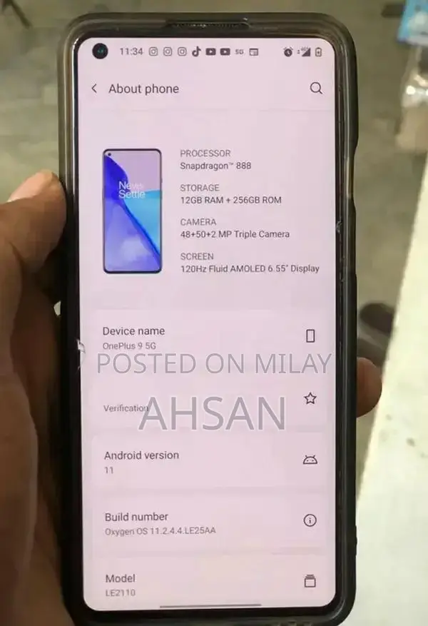 OnePlus 9 5G Smartphone with Partial Damage
