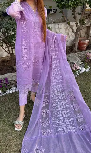 Ladies Medium Cotton Net 3-Piece Suit