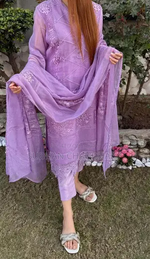 Ladies Medium Cotton Net 3-Piece Suit