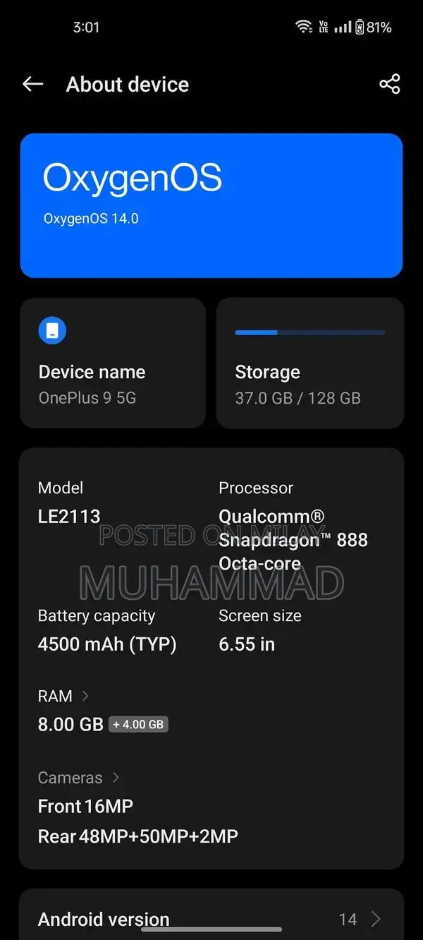 OnePlus 9 5G Smartphone with Dual SIM and In-Display Fingerprint