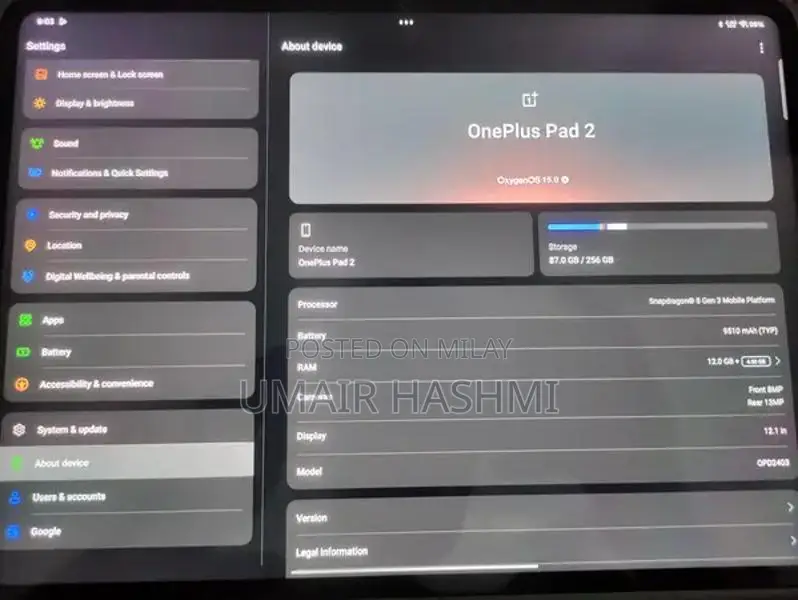 OnePlus Pad 2 Tablet - High Performance Android Tablet