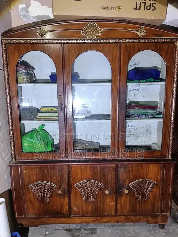 Custom Shisham Wood Showcase Crockery Cabinet