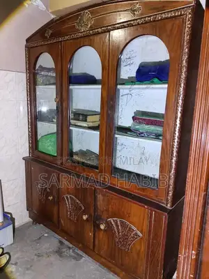 Custom Shisham Wood Showcase Crockery Cabinet