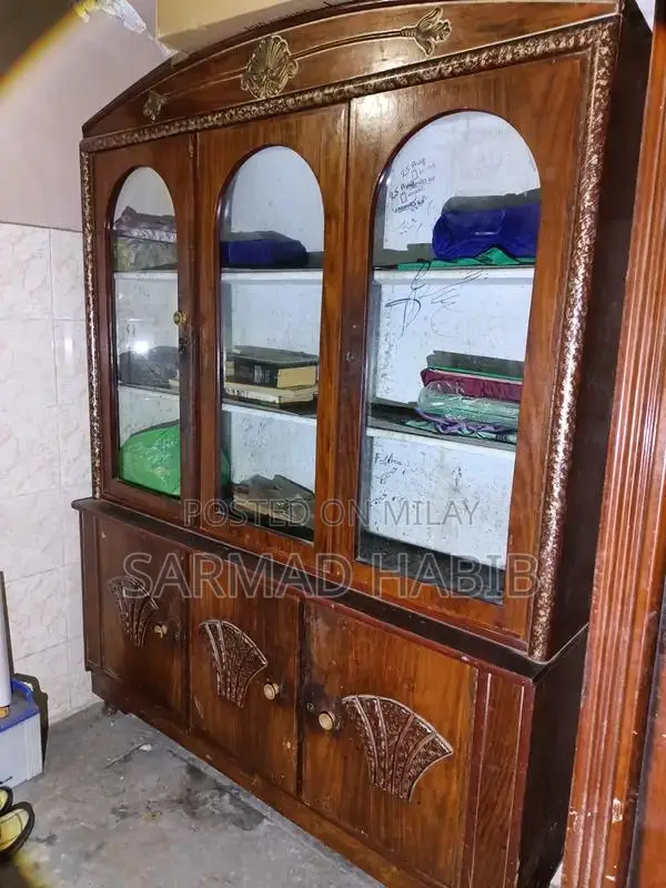 Custom Shisham Wood Showcase Crockery Cabinet