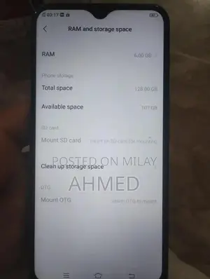 Vivo Y17 Smartphone 6GB RAM 128GB Storage Compact Device