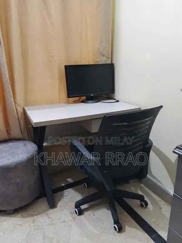 Office Desk with Drawer and Matching Chair - Compact Workspace Solutio