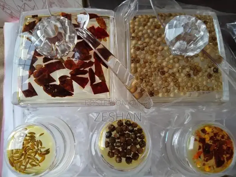 5-Piece Acrylic Spice Jar Set with Serving Tray and Spoon