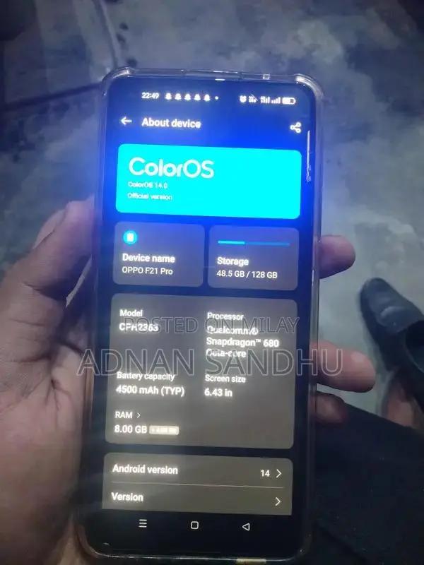 Oppo F21 Pro Smartphone - In-Display Fingerprint, 8GB RAM