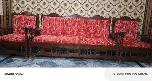 Photo - Chunyoti Wood 5 Seater Sofa in Original Brown Finish