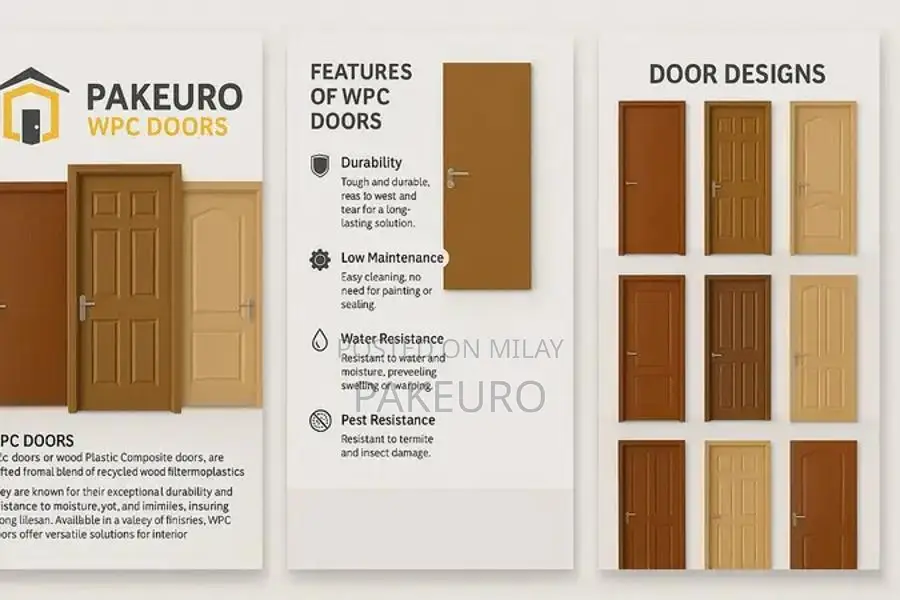 WPC Wooden Doors - Custom Designs, Water & Termite Resistant