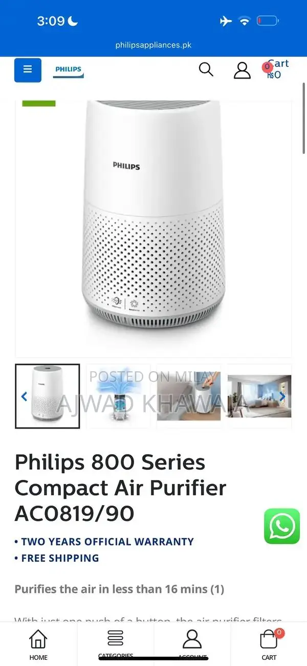 Philips Automatic Air Purifier with Advanced Healthy Life Features