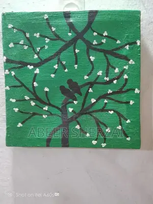 Photo - Original Painting: Birds and Tree Landscape Artwork