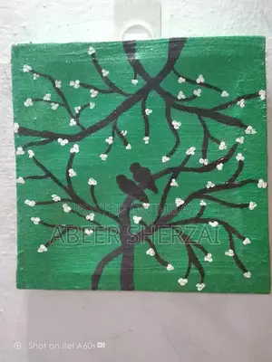 Original Painting: Birds and Tree Landscape Artwork