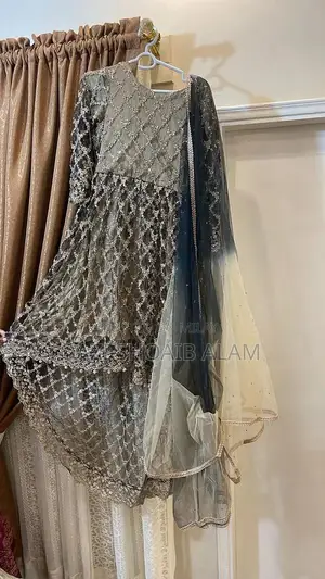 Elegant Net Silk Shalwar Kameez 3-Piece Set - Small Size Traditional A