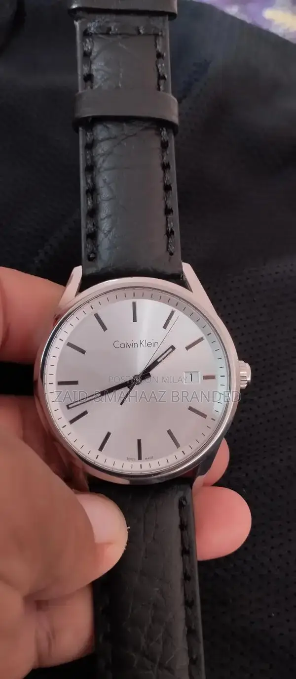 CK Classic Swiss Quartz Men's Watch with Leather Strap