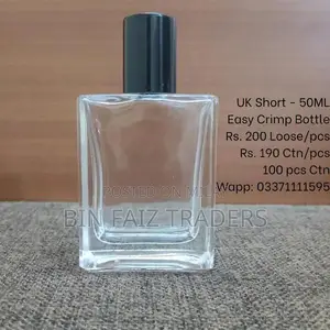 50ml Perfume Glass Bottle with Black Cap and Pump