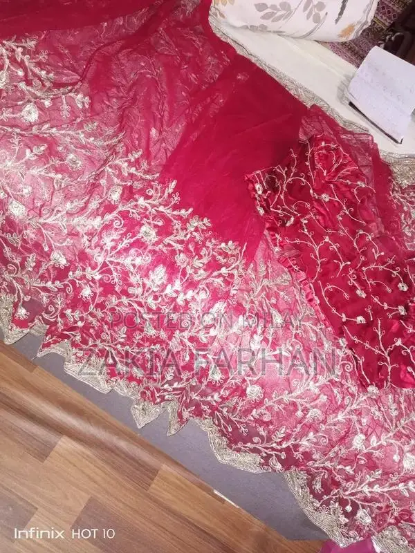 Cherry Maron Net Embroidery Saree with Full Hand Work