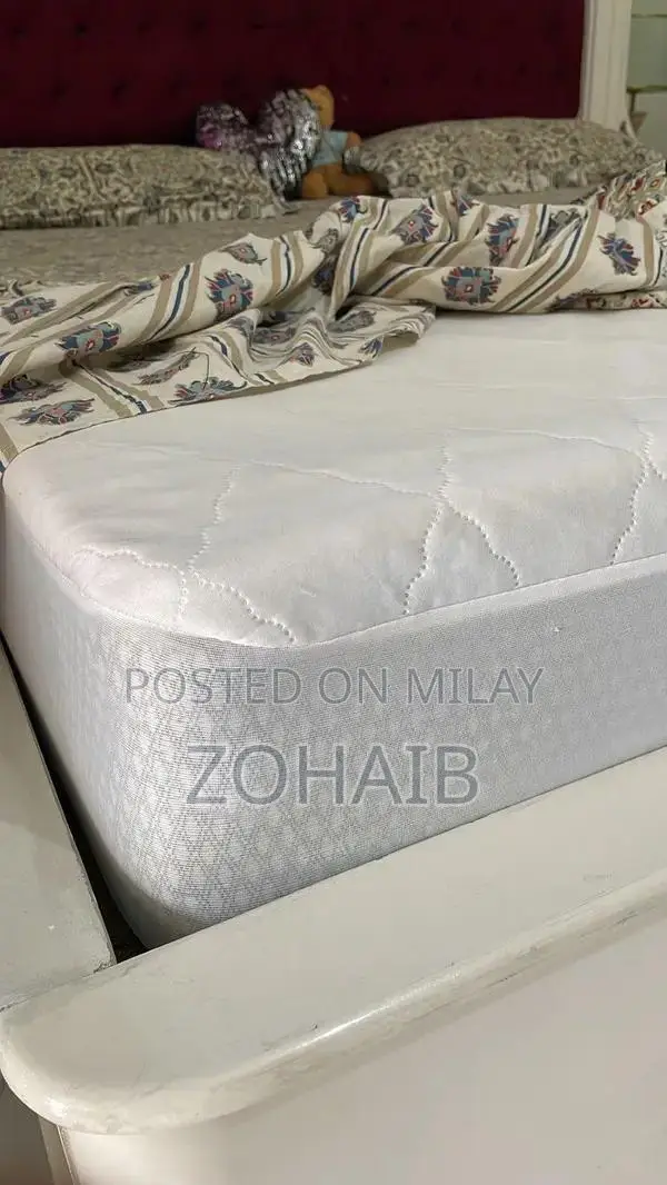 King Size Bed Frame - Golden White and Black Design