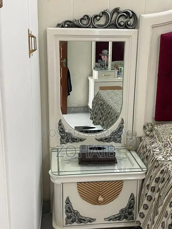 King Size Bed Frame - Golden White and Black Design