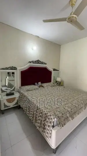 King Size Bed Frame - Golden White and Black Design