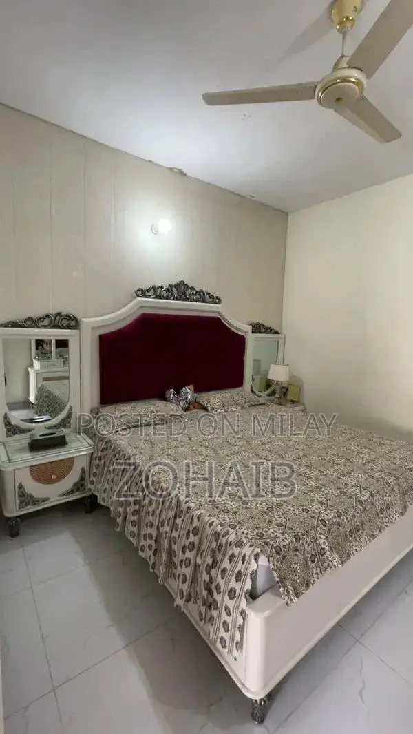 King Size Bed Frame - Golden White and Black Design