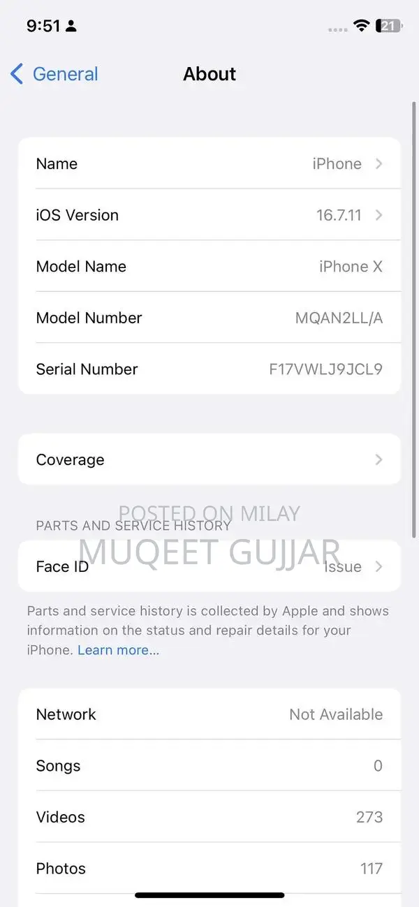 Apple iPhone X 256GB Unlocked Non-PTA Smartphone