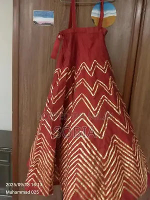 Elegant Gota Work Lehenga with Dupatta in Medium Size Rao Silk