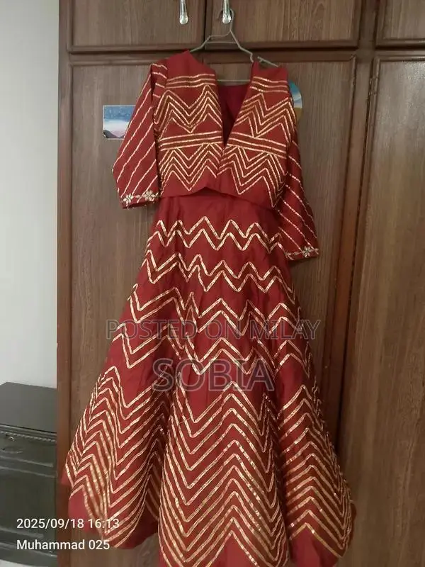 Elegant Gota Work Lehenga with Dupatta in Medium Size Rao Silk