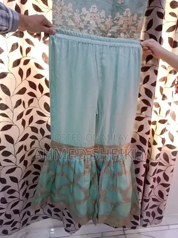 Kids Party Wear Kurti Sharara Set - Khadi Net 3-Piece Outfit