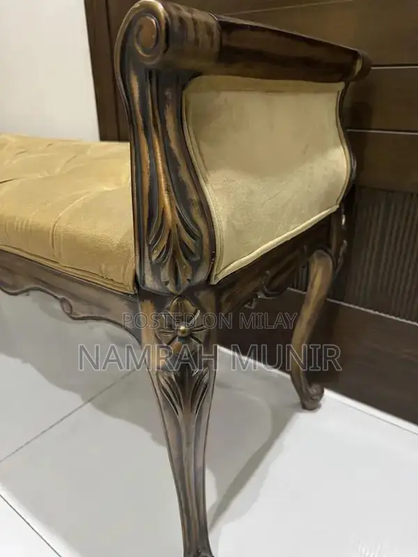 Shesham Wood Bed Console - Classic Golden Finish