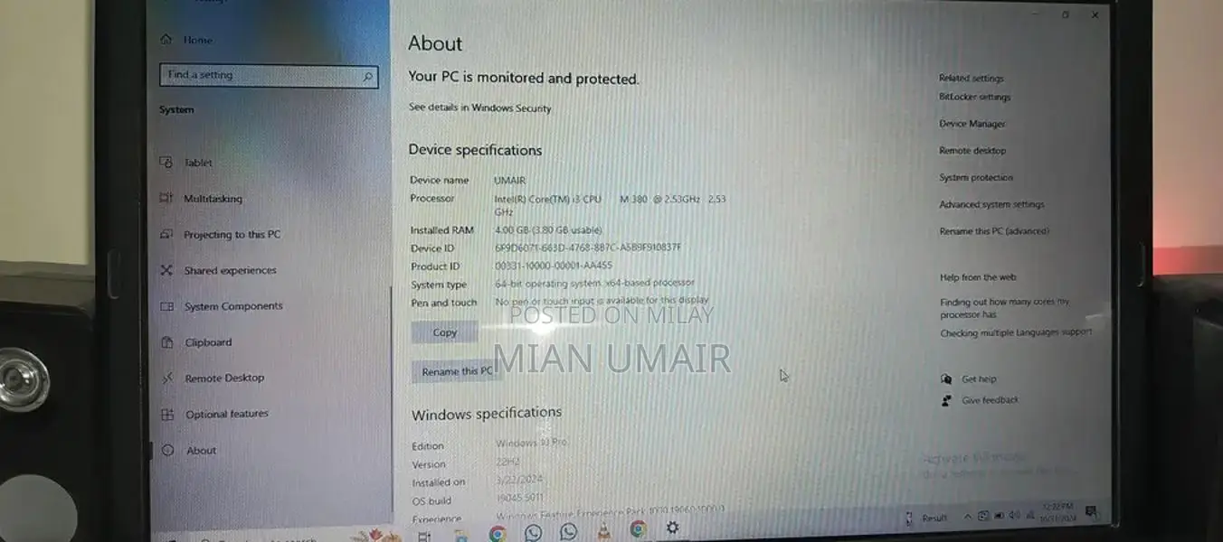 Fujitsu Core i3 Laptop with 4GB RAM and Windows 10