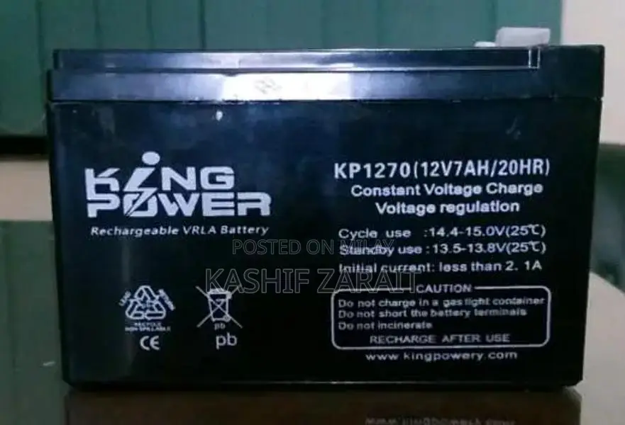 King Power 12V 7Ah Dry Battery for Various Applications