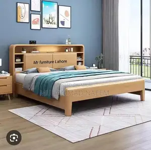 Photo - Wooden Bed Frame - Double/Single/Queen Size Shesham Wood Poshish Desig