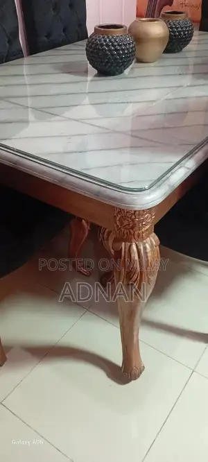 Solid Wood Dining Table with 6 Chairs