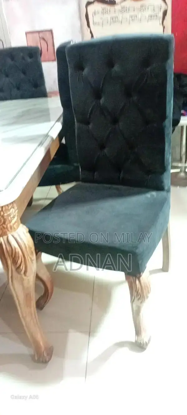 Solid Wood Dining Table with 6 Chairs