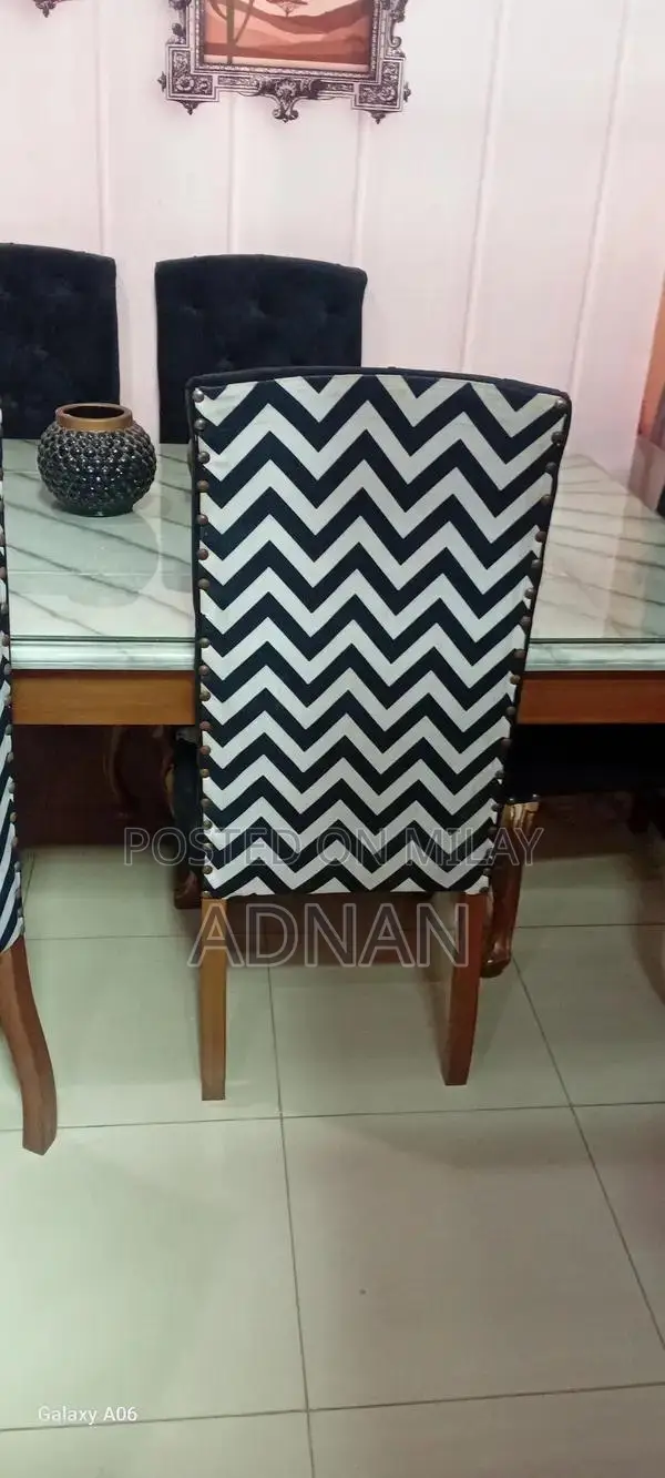 Solid Wood Dining Table with 6 Chairs