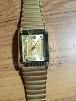 MEMA 22K Gold-Plated Luxury Quartz Watch with Stainless Steel Back