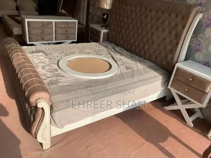 Shesham Wood Bed Frame with Side Tables