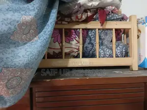 Wooden Baby Cot with Stainless Steel Frame and Foam Mattress